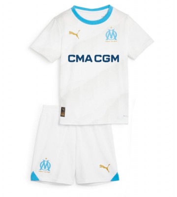 Olympique de Marseille Hemmaställ Barn 2023-24 Kortärmad (+ Korta byxor)